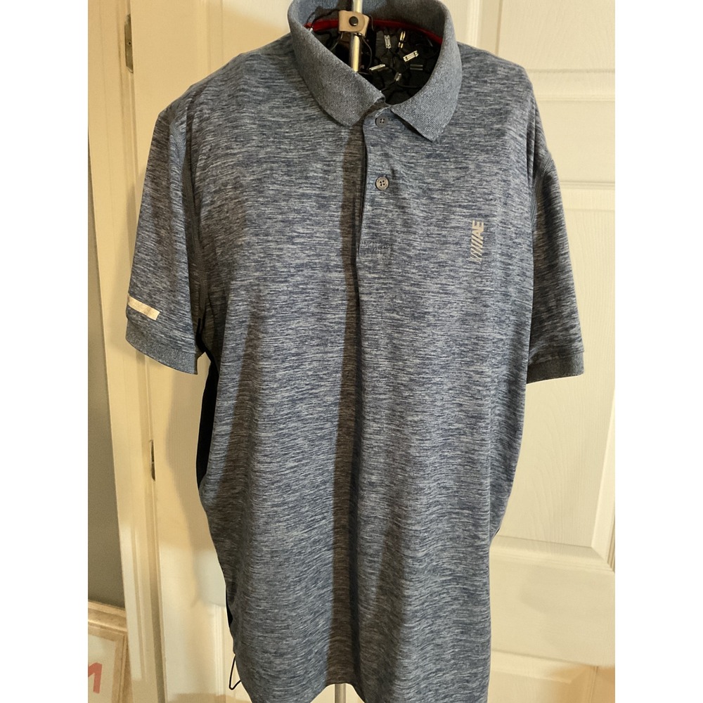 American Eagle AE Active Flex Mens XL Blue Heathered Space Dye Performance Polo